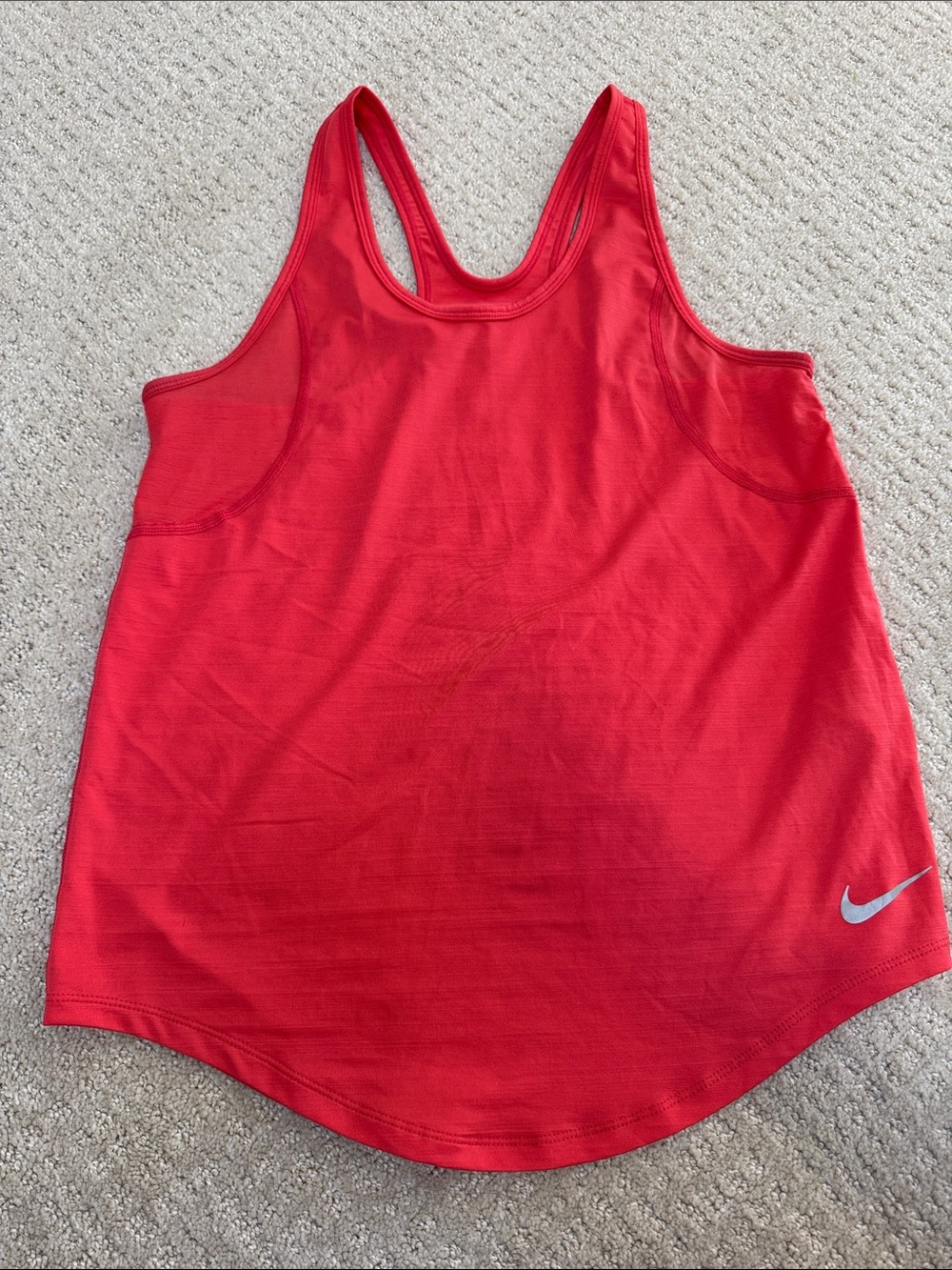 Nike Women’s Pink Racerback Tank with Silver Swoosh